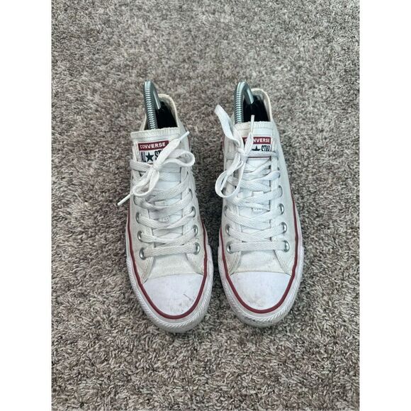 converse low top sneakers white canvas lace up shoes women’s size 7 - Picture 7 of 11